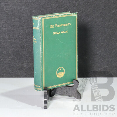 Oscar Wilde (19th Century, Irish, 1854-1900), De Profundis [From the Depths], (1912, 25th Version, Hard Cover), Wonderful Antique Volume, 18 x 12 cm (dimensions)