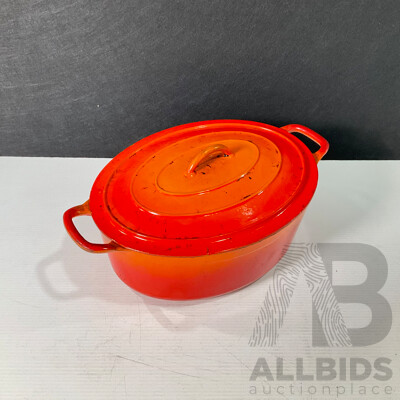 Cast Iron Enamelled Lidded Oval Cooking Pan