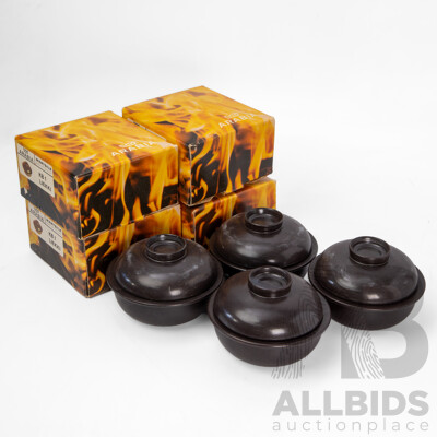 Collection of Four Boxed Vintage Arabia Liekki KB1 Lidded Tureens by Ulla Procope