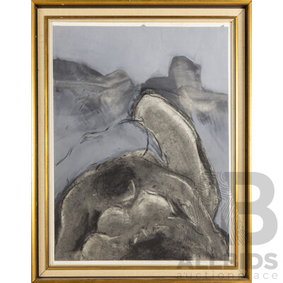 (Possibly) P. Kyhom, (20th Century, Working1960s), Embracing, Original Mixed Media Pastel & Paint, 90 x 70 cm (frame)