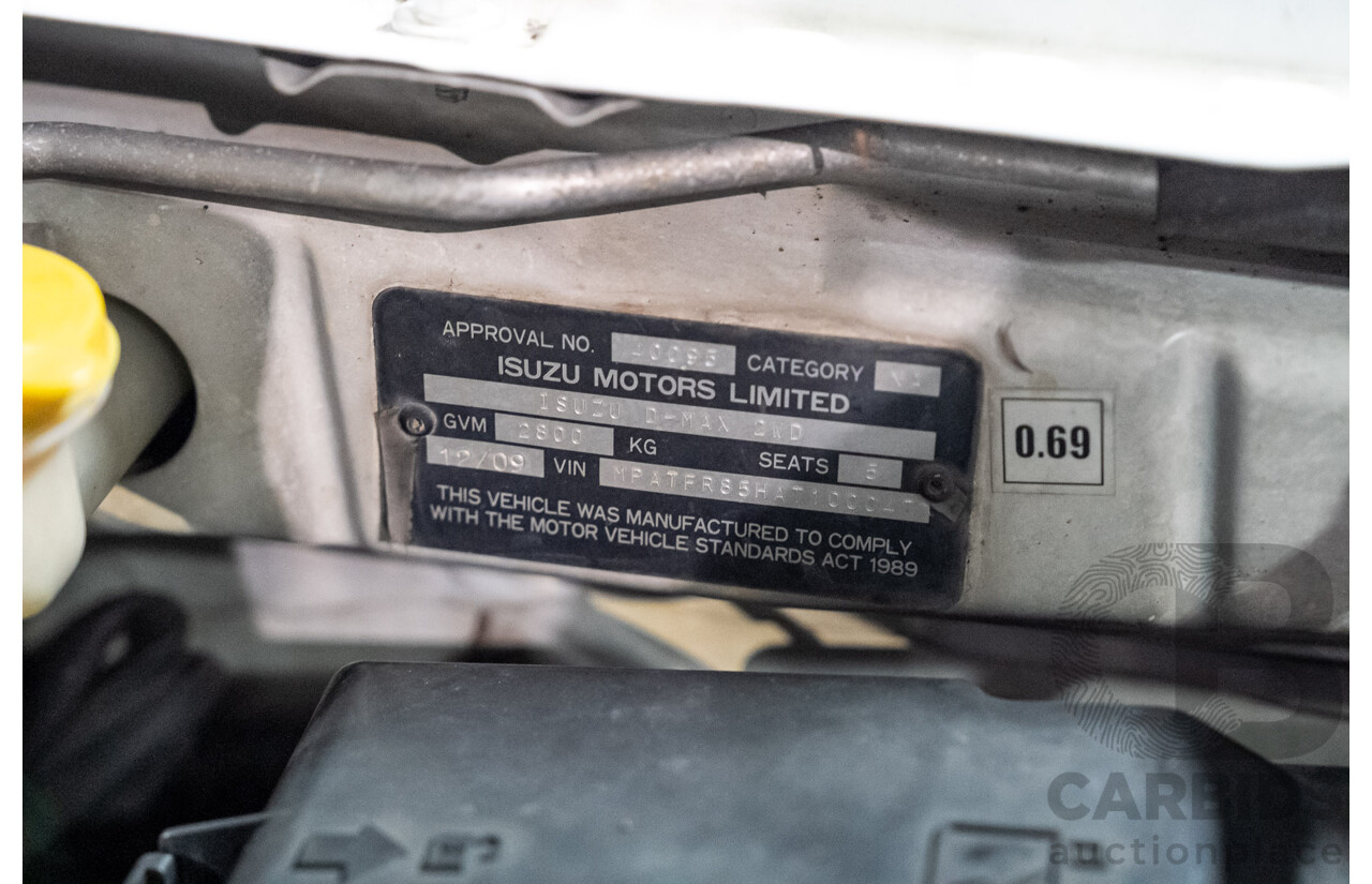01/2010 Isuzu D-Max LS (4x2) TF Crew Cab Utility White Turbo Diesel 3.0L