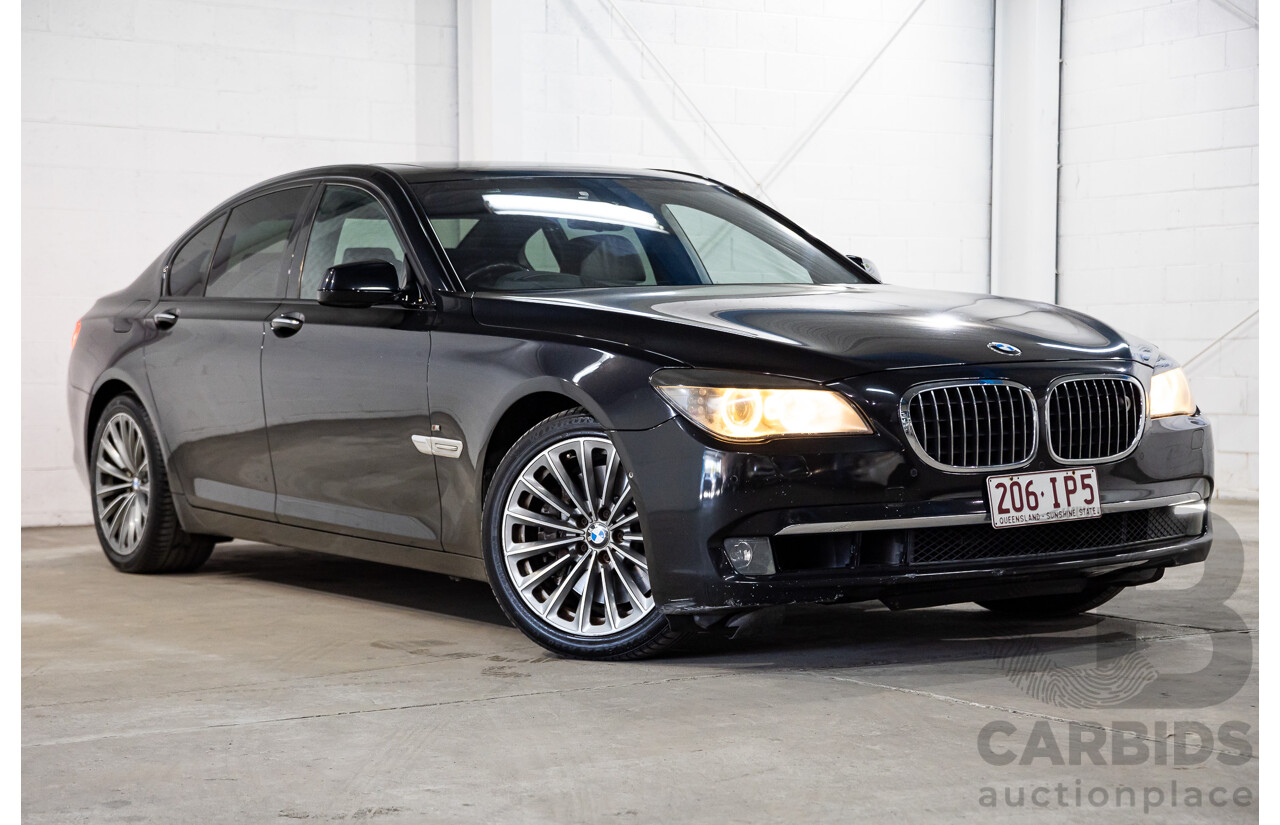 2/2010 BMW 750i F01 4d Sedan Sapphire Black Metallic Twin Turbo V8 4.4L