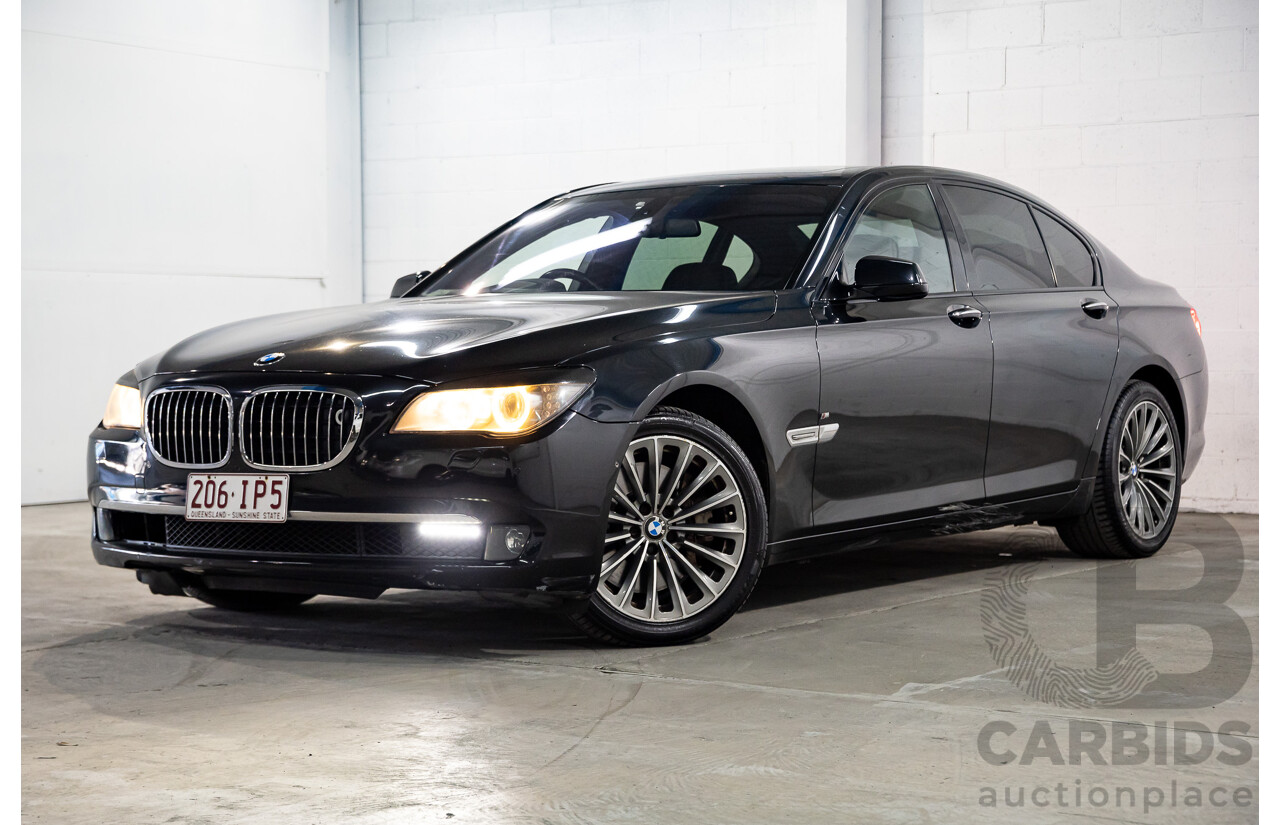 2/2010 BMW 750i F01 4d Sedan Sapphire Black Metallic Twin Turbo V8 4.4L