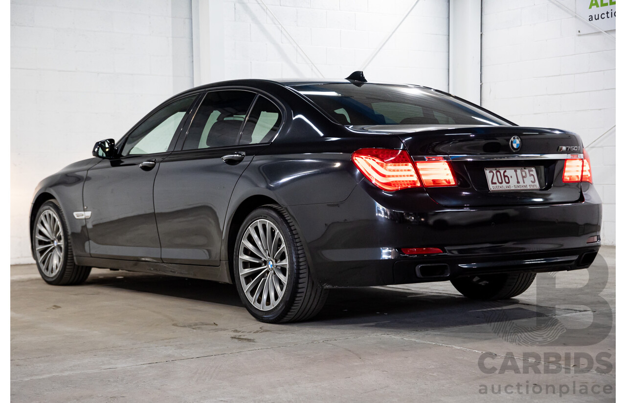 2/2010 BMW 750i F01 4d Sedan Sapphire Black Metallic Twin Turbo V8 4.4L