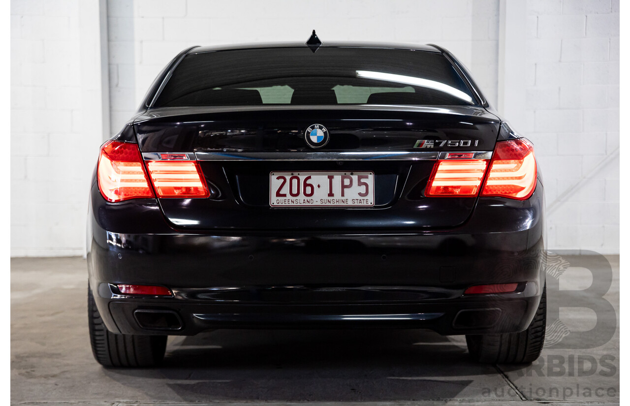 2/2010 BMW 750i F01 4d Sedan Sapphire Black Metallic Twin Turbo V8 4.4L