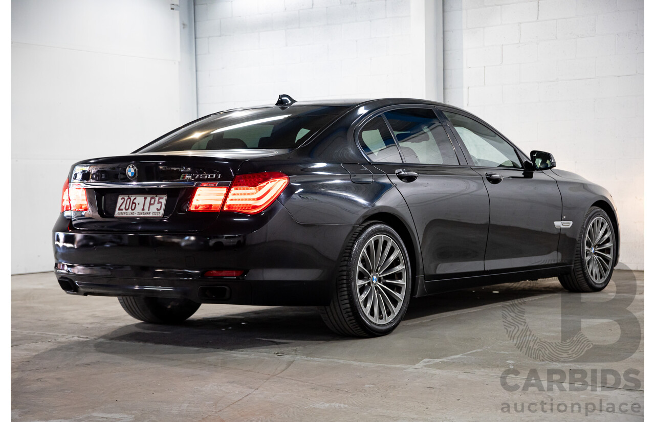 2/2010 BMW 750i F01 4d Sedan Sapphire Black Metallic Twin Turbo V8 4.4L