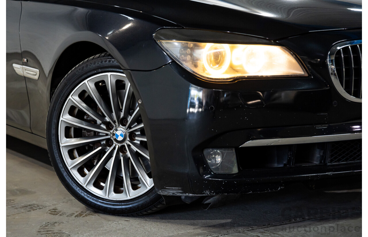 2/2010 BMW 750i F01 4d Sedan Sapphire Black Metallic Twin Turbo V8 4.4L