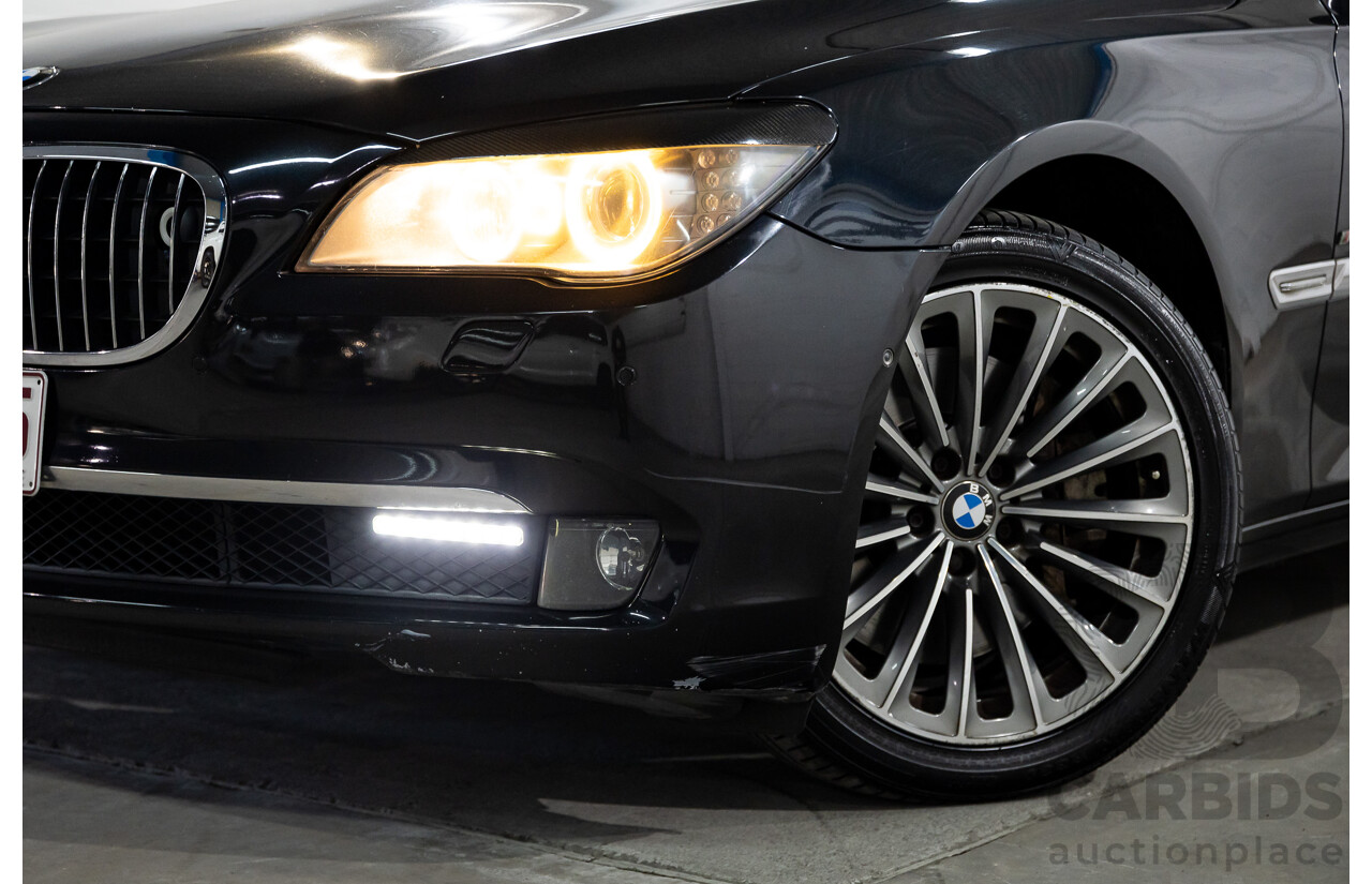 2/2010 BMW 750i F01 4d Sedan Sapphire Black Metallic Twin Turbo V8 4.4L