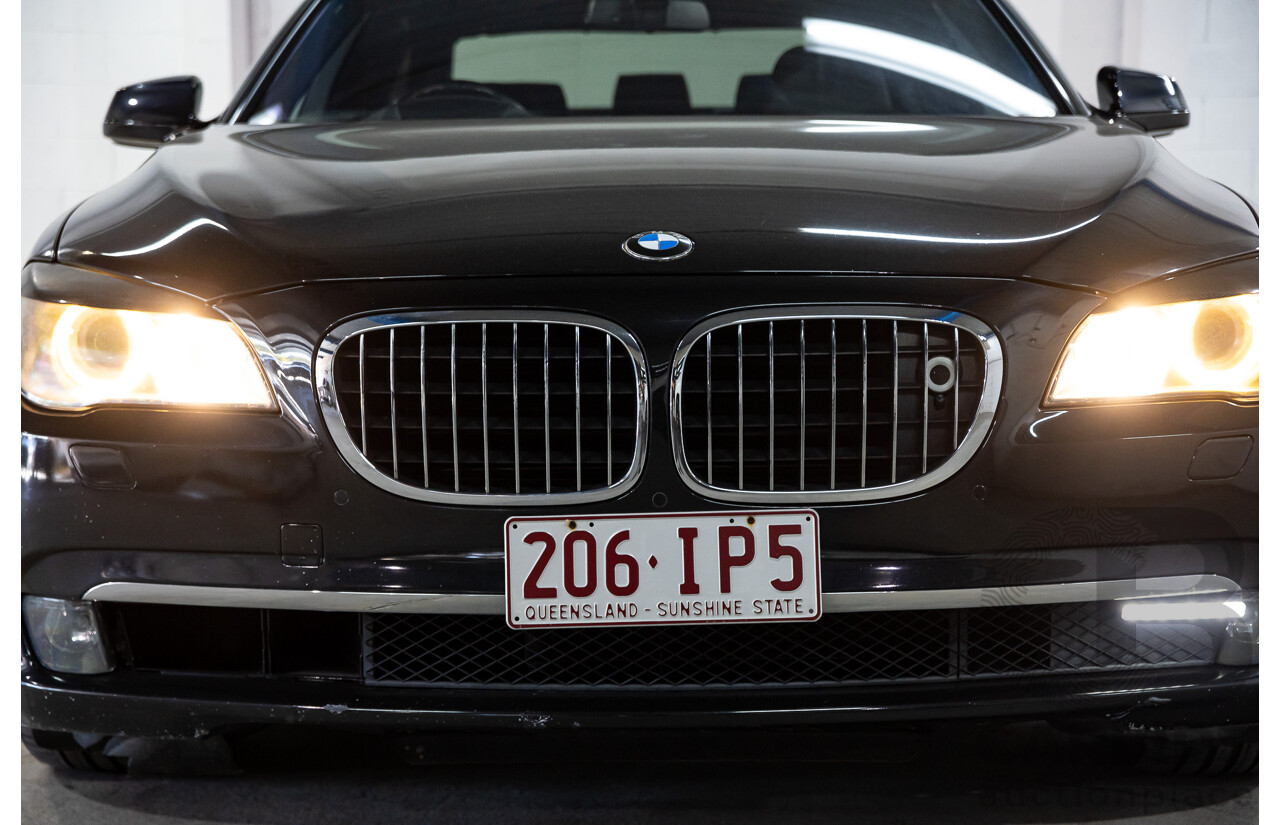 2/2010 BMW 750i F01 4d Sedan Sapphire Black Metallic Twin Turbo V8 4.4L