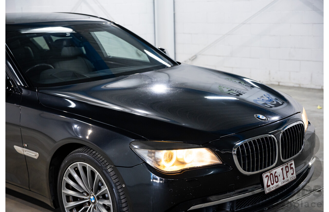 2/2010 BMW 750i F01 4d Sedan Sapphire Black Metallic Twin Turbo V8 4.4L
