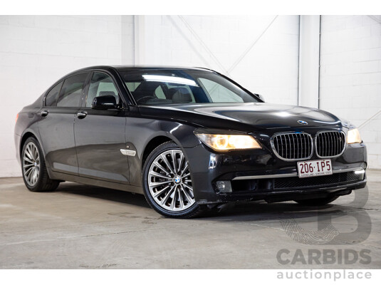 2/2010 BMW 750i F01 4d Sedan Sapphire Black Metallic Twin Turbo V8 4.4L