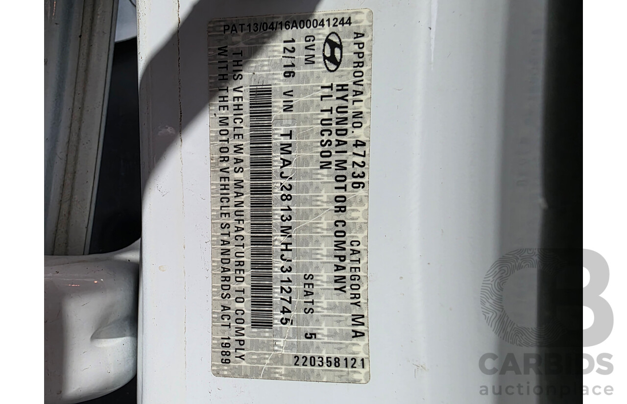 12/2016 Hyundai Tucson Active TL UPGRADE 4d Wagon White 2.0L
