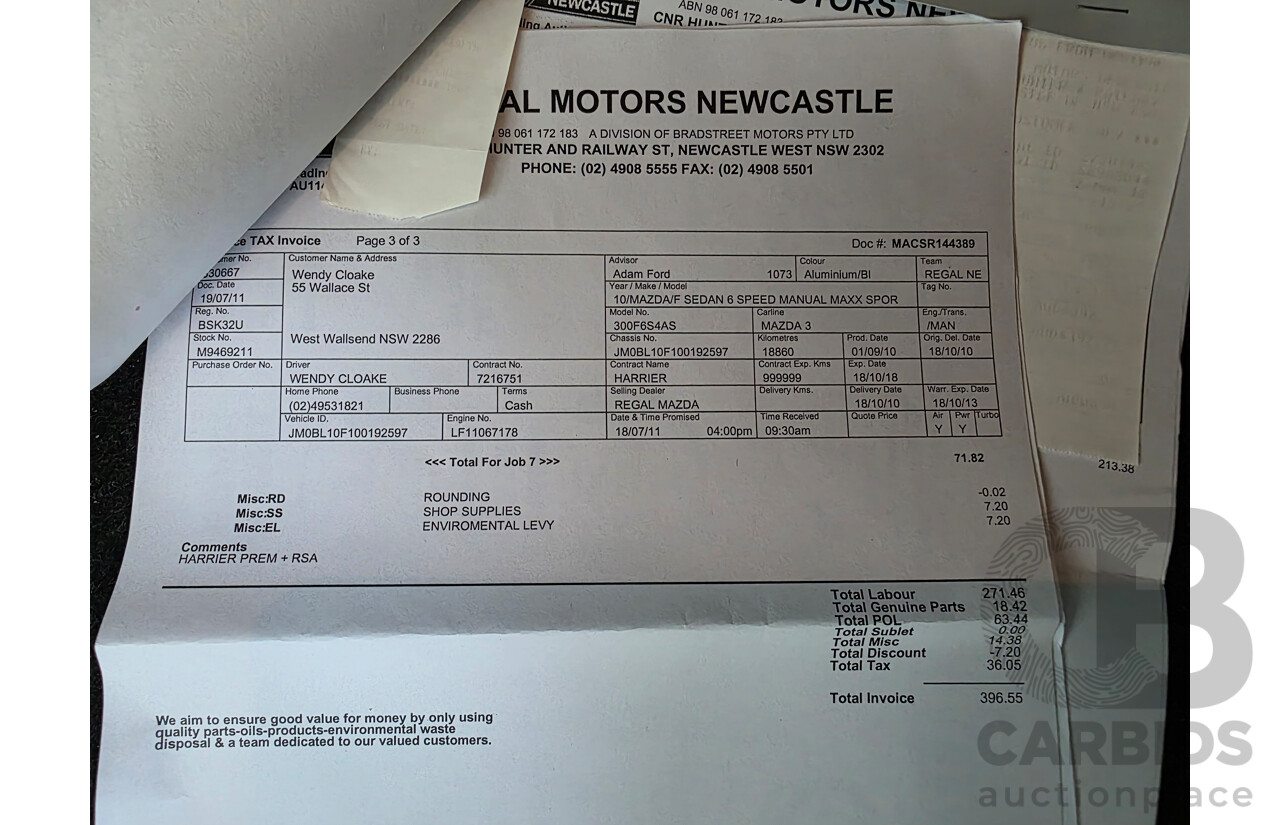 9/2010 Mazda 3 MAXX Sport BL 10 UPGRADE 4d Sedan Silver 2.0L