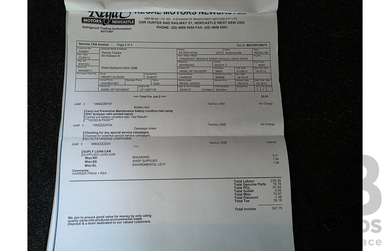 9/2010 Mazda 3 MAXX Sport BL 10 UPGRADE 4d Sedan Silver 2.0L