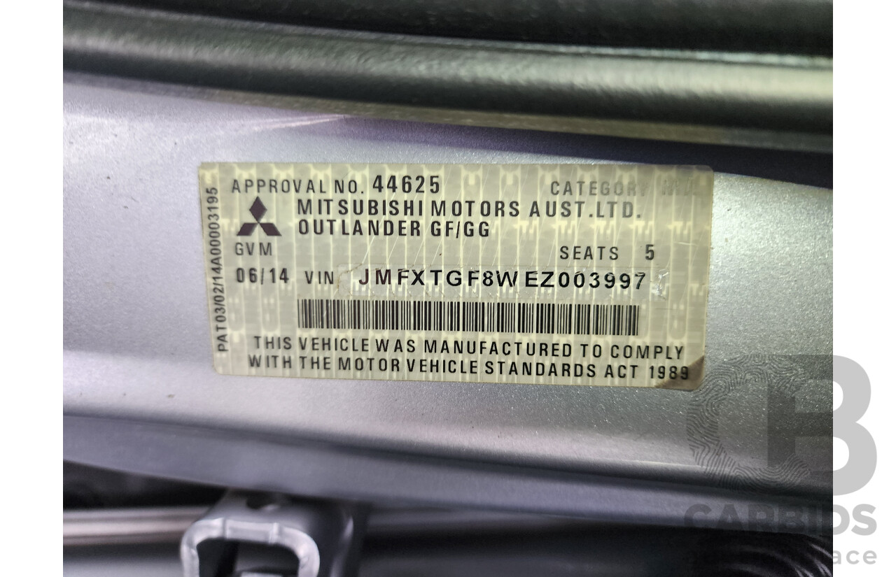 06/2014 Mitsubishi Outlander ES (4x4) ZJ MY14.5 4d Wagon Silver 2.4L