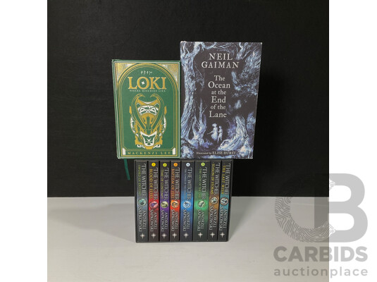 Collection of Fantasy Books Including the Complete Witcher Boxed Set and Two Fine Binding Editions