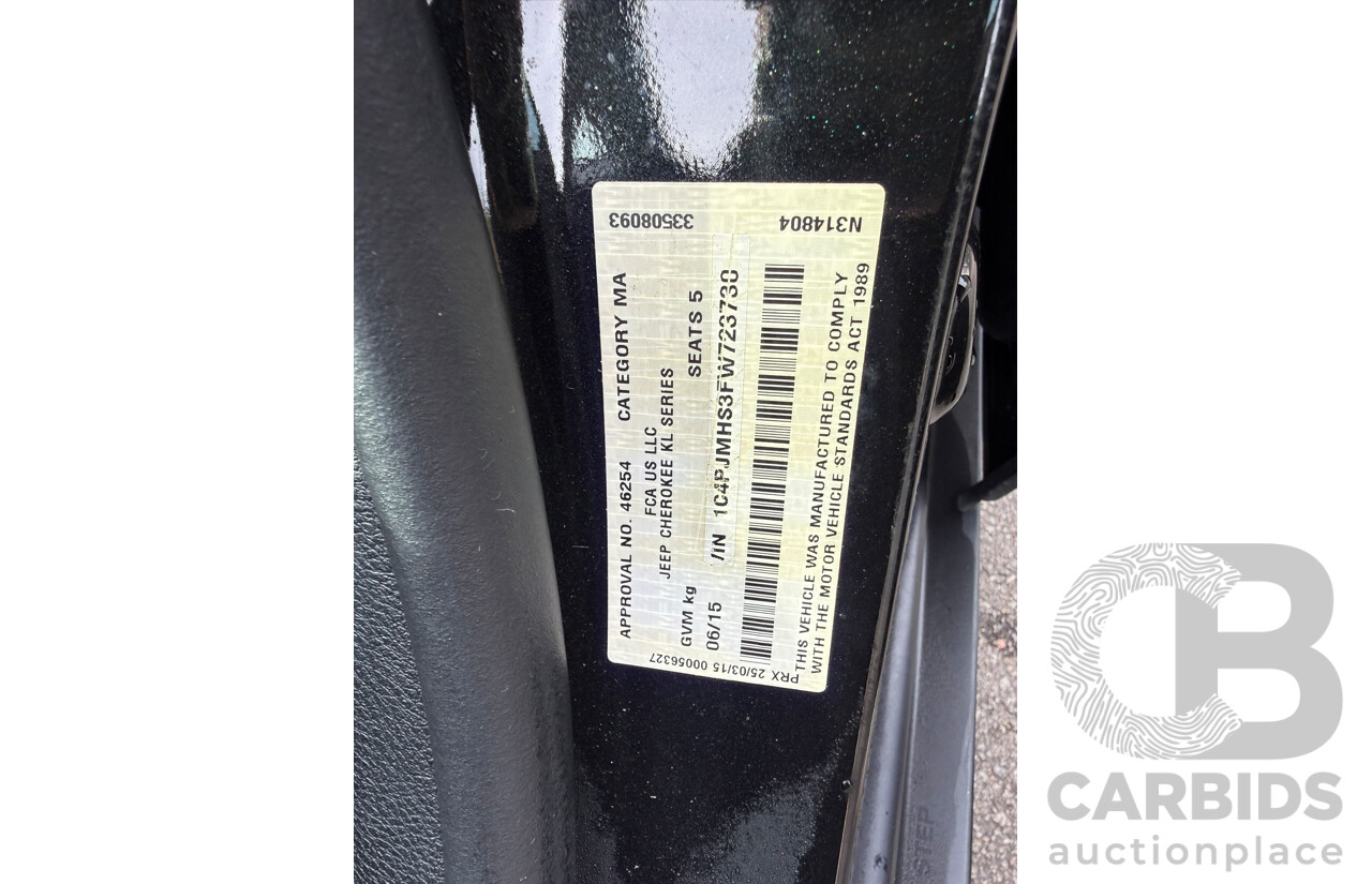 06/2015 Jeep Cherokee LIMITED (4x4) 4x4 KL MY15 4D Wagon Black 3.2L