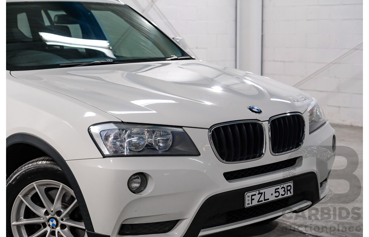 04/2013 BMW X3 xDrive20d F25 4d Wagon White Turbo Diesel 2.0L