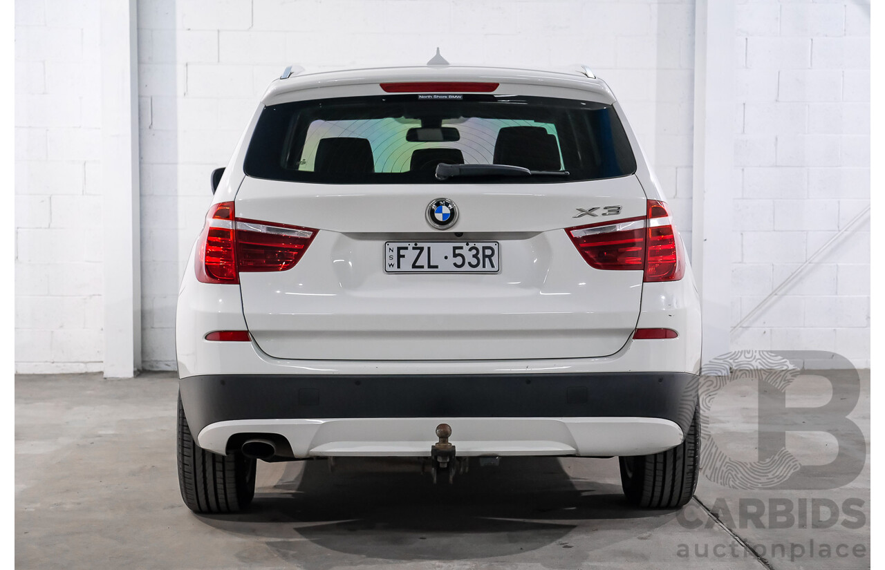 04/2013 BMW X3 xDrive20d F25 4d Wagon White Turbo Diesel 2.0L