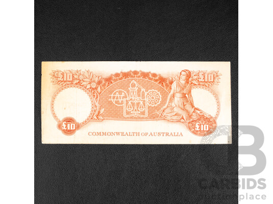 Australian 1954 Ten Pound Note Coombs/Wilson, WA19 409266, R62