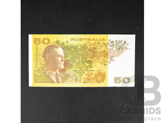 Australian 1975 Fifty Dollar Note, Knight/Wheeler, YBH 072218, R505a