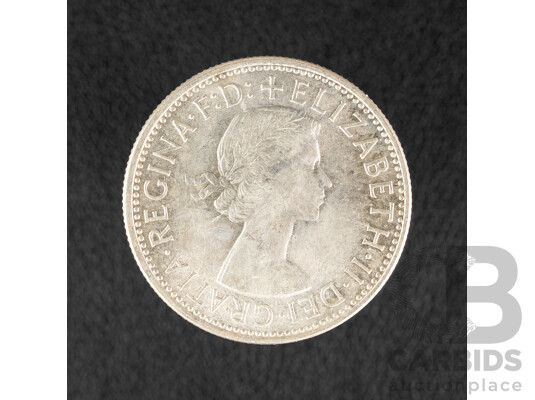 Australian 1954 Silver Florin, Royal Visit .500