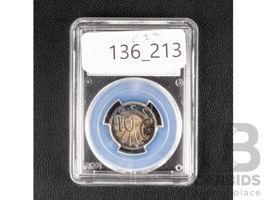 Australian 1993 Ten Cent Coin, Graded PCGS MS68 Gem/UNC 22