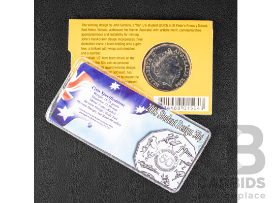 Australian 2004/2005 Fifty Cent Coins, Primary nd Secondary Schools Design