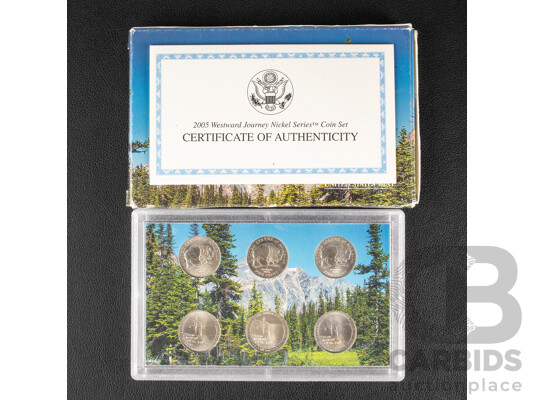 USA 2005 US Five Cent Coin Set Westward Journey Nickel Series