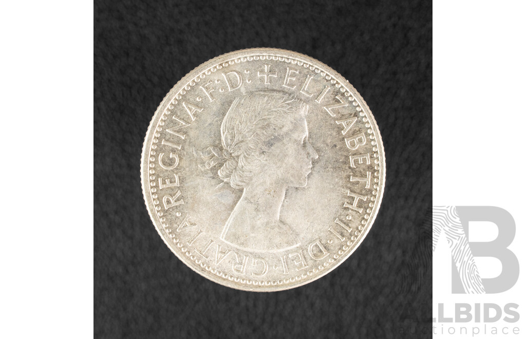 Australian 1954 Silver Florin, Royal Visit .500