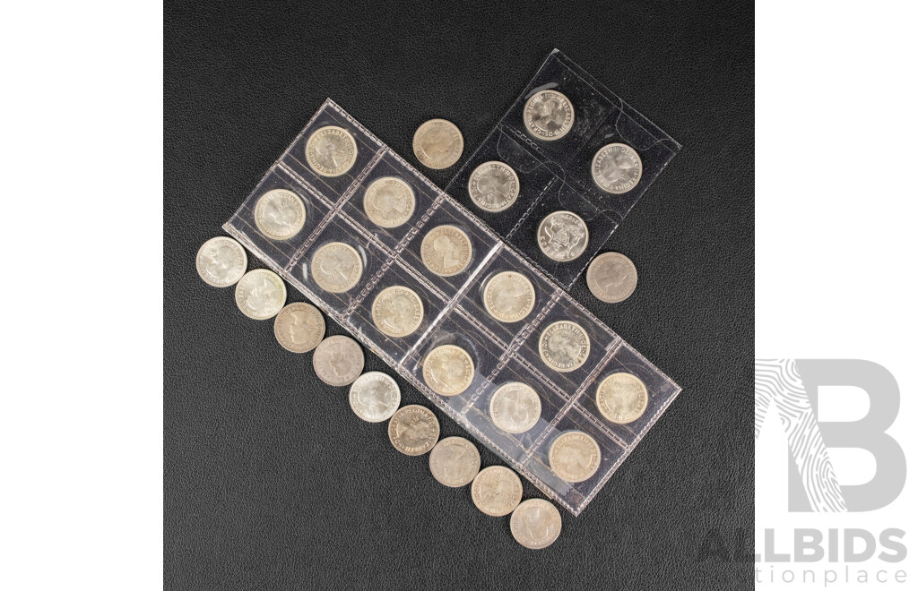 Australian Silver Sixpence Spanning 1953 To 1963