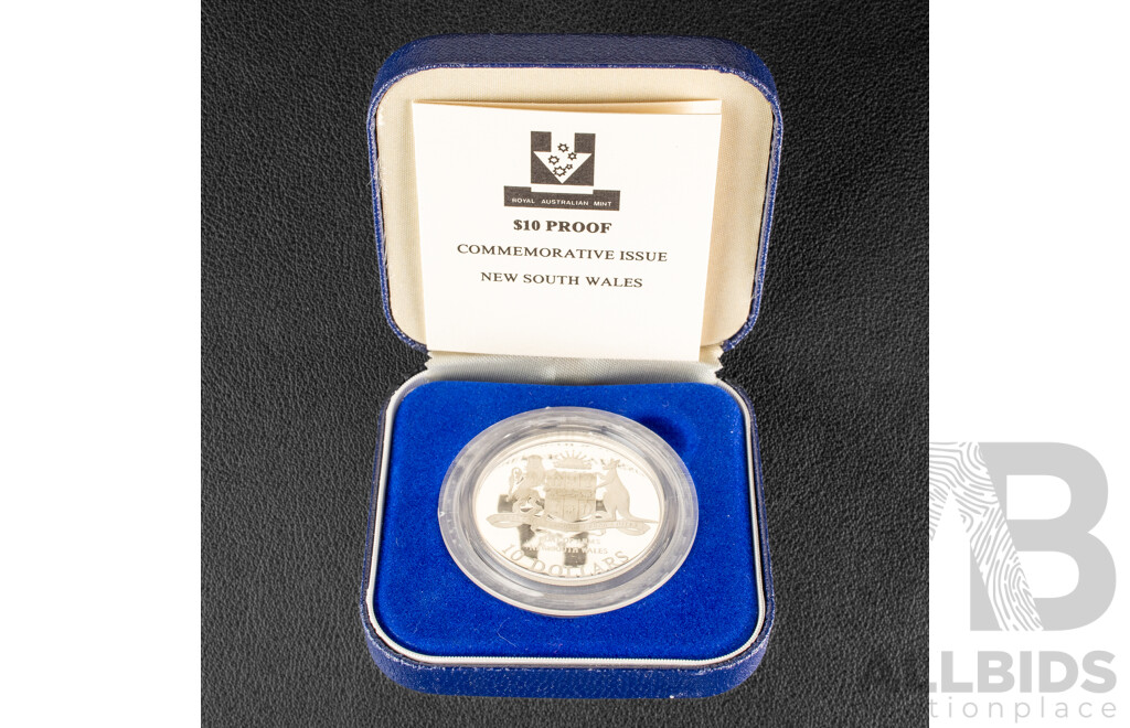 Australian RAM 1987 Silver Proof Ten Dollar Coin, State Series, New South Wales .925