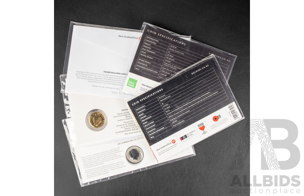 Five New Zealand Stamp and Coin Sets