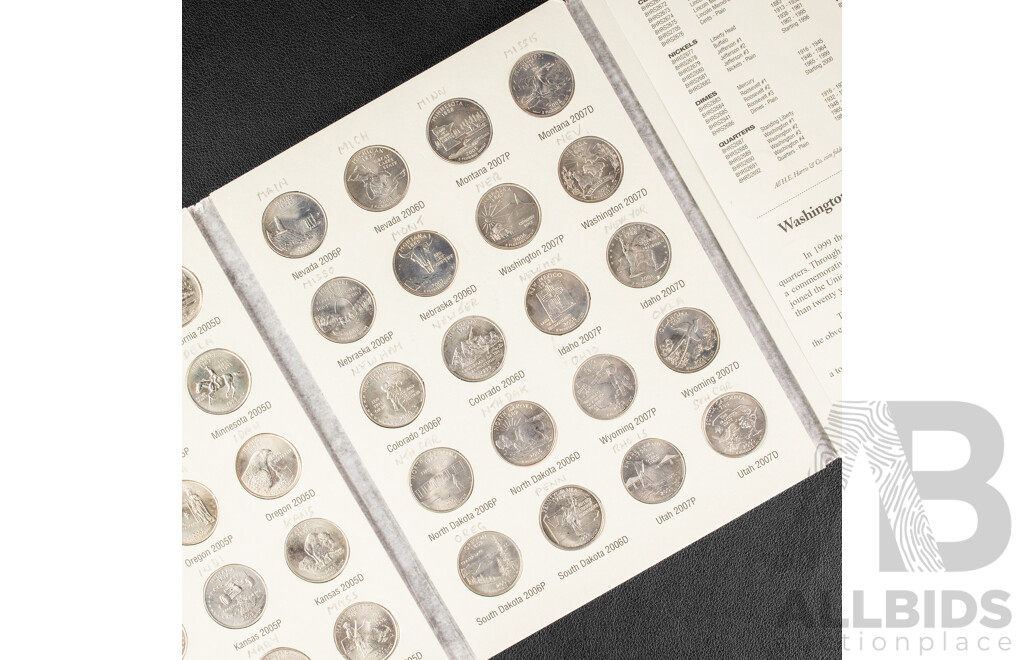Forty Six USA 2004-2008 UNC Quarters, State Coins 