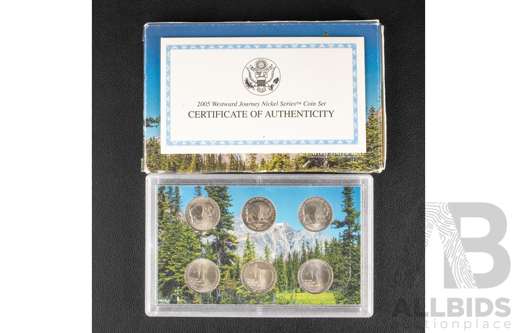 USA 2005 US Five Cent Coin Set Westward Journey Nickel Series