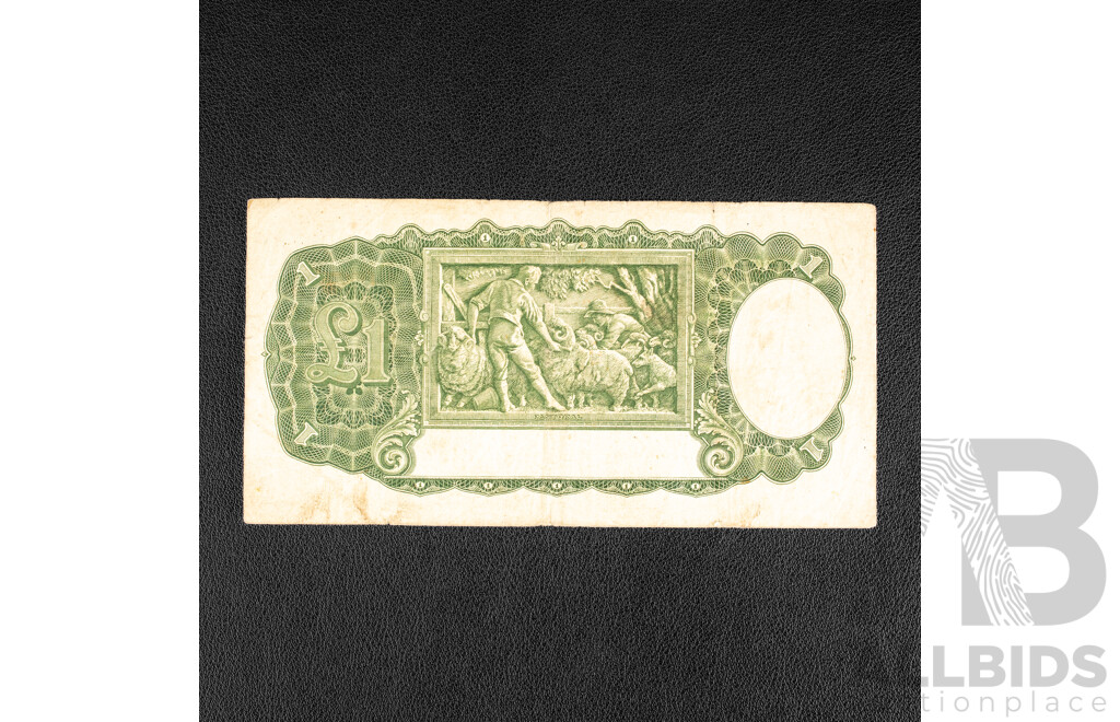 Australian 1952 One Pound Note R32, X19 738055