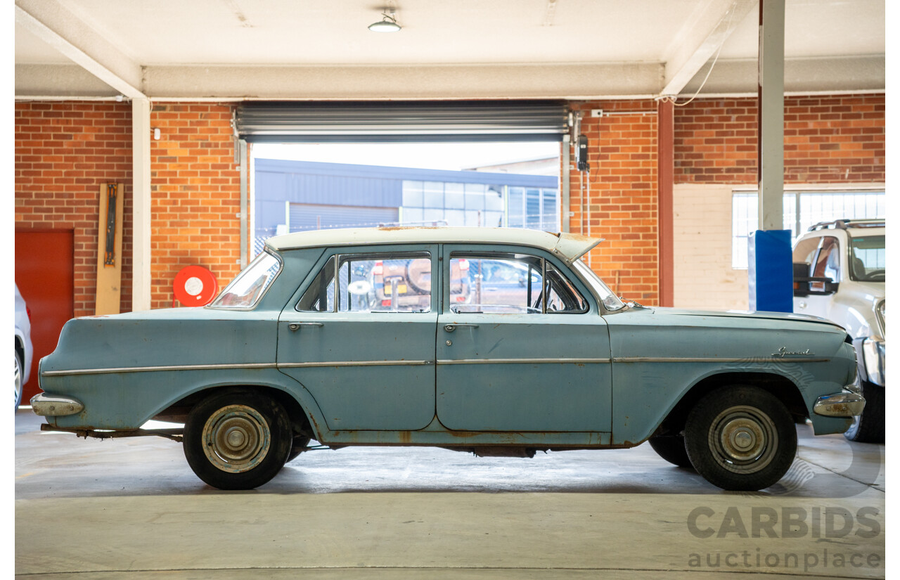 Circa 1963 Holden EJ Special 4d Sedan Riverina Blue / Atherton Ivory 138ci 2.2L