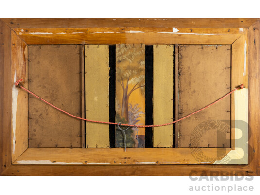 Vintage Triptych Mirror in Pressed Timber Frame
