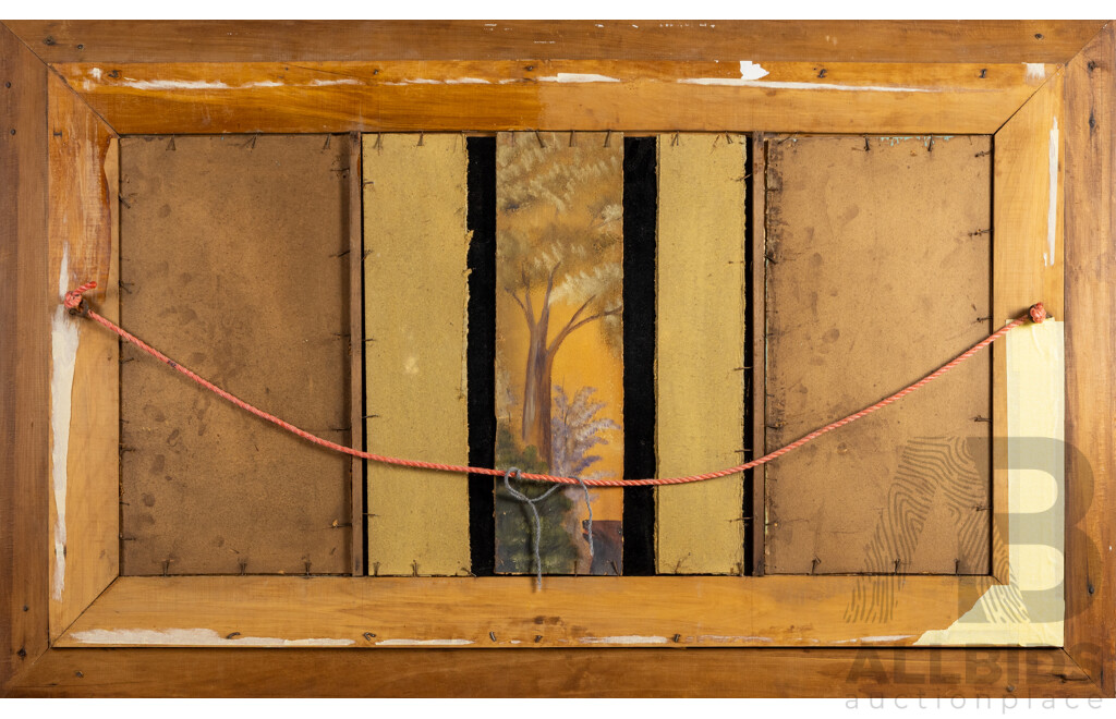 Vintage Triptych Mirror in Pressed Timber Frame