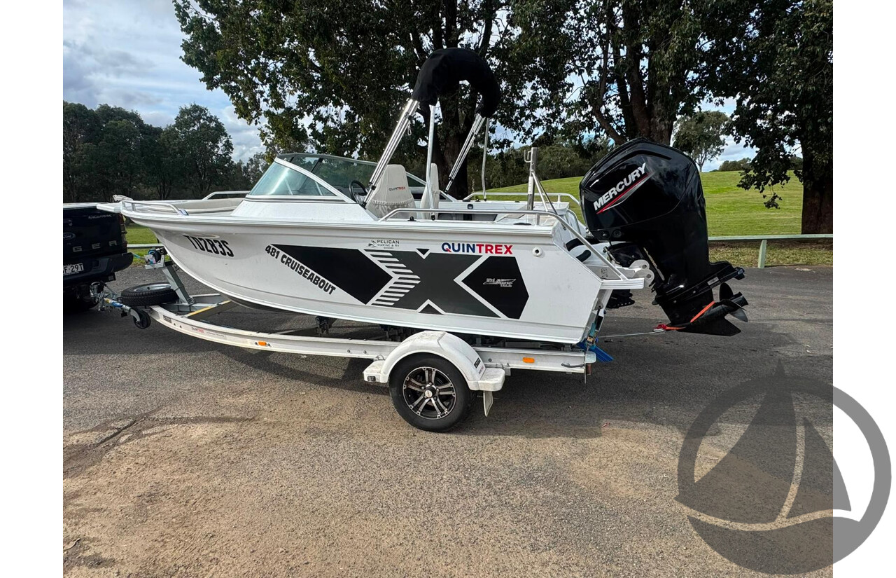NO RESERVE - 2025 Quintrex 481 Cruiseabout, 75hp Mercury 4 stroke, 25 hours