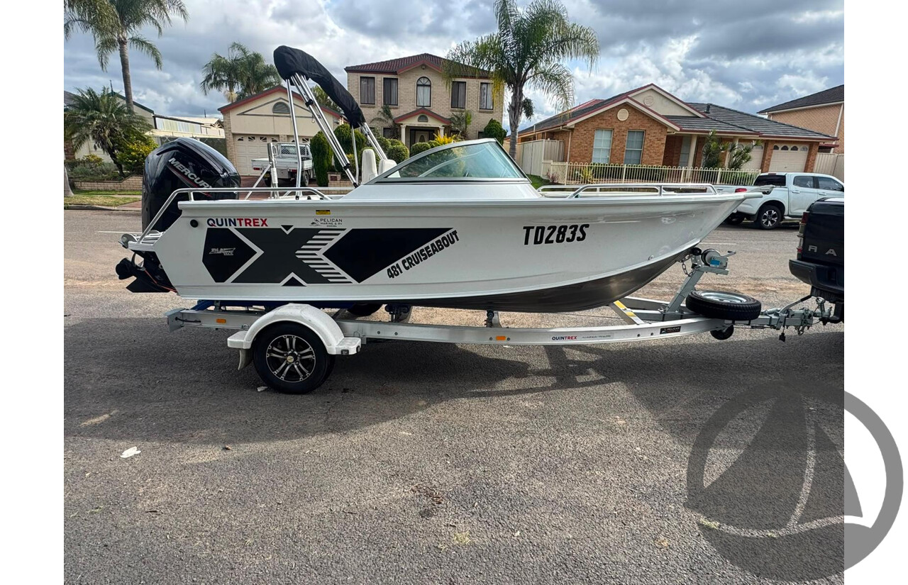 NO RESERVE - 2025 Quintrex 481 Cruiseabout, 75hp Mercury 4 stroke, 25 hours