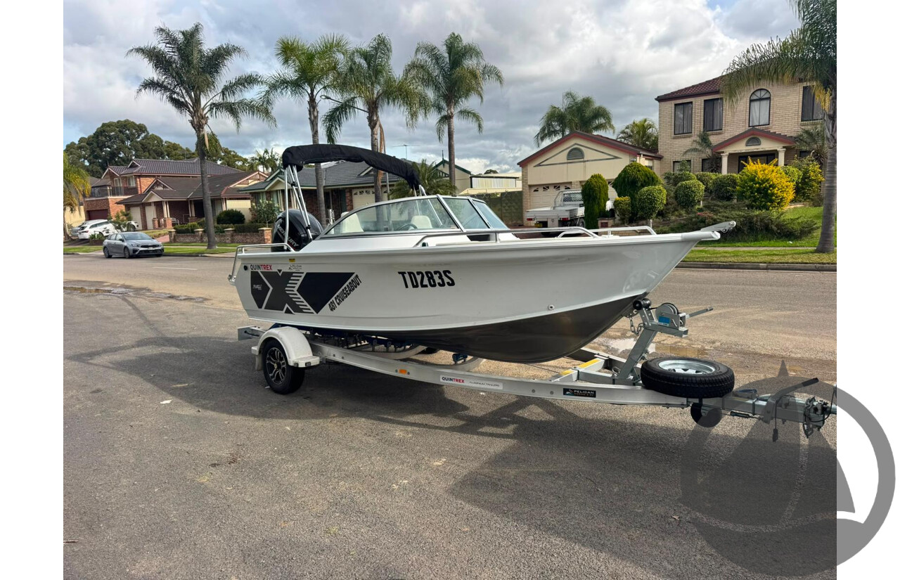 NO RESERVE - 2025 Quintrex 481 Cruiseabout, 75hp Mercury 4 stroke, 25 hours