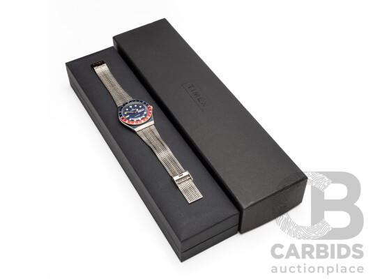 Timex Q Diver Re-Issue Pepsi GMT Watch - RRP $329.95