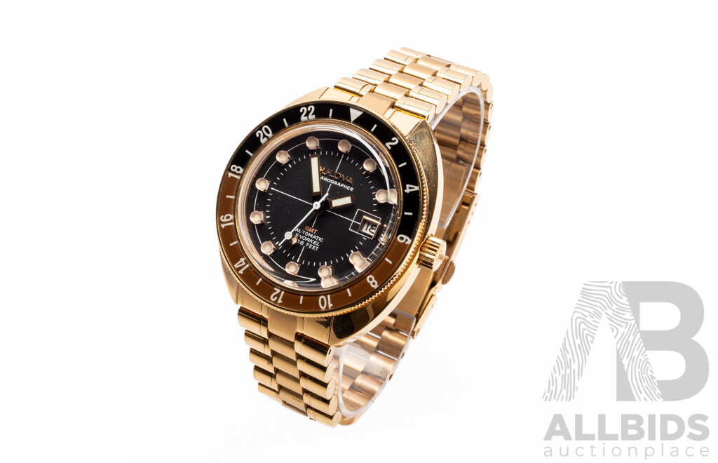 Bulova Oceanographer Rose Gold Tone Devil Diver GMT Watch - RRP $2,199