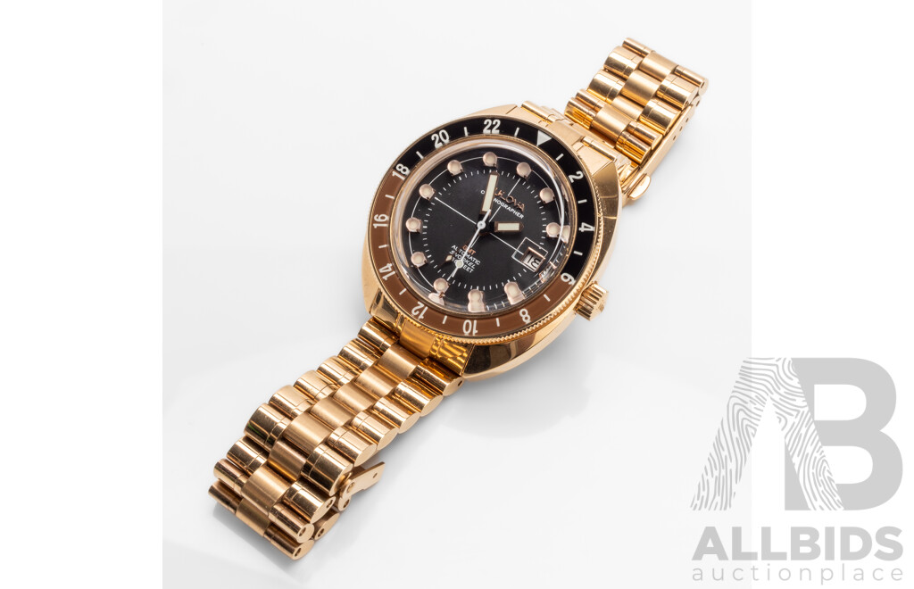 Bulova Oceanographer Rose Gold Tone Devil Diver GMT Watch - RRP $2,199