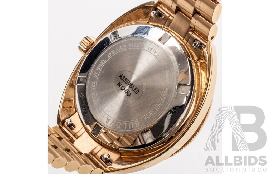 Bulova Oceanographer Rose Gold Tone Devil Diver GMT Watch - RRP $2,199
