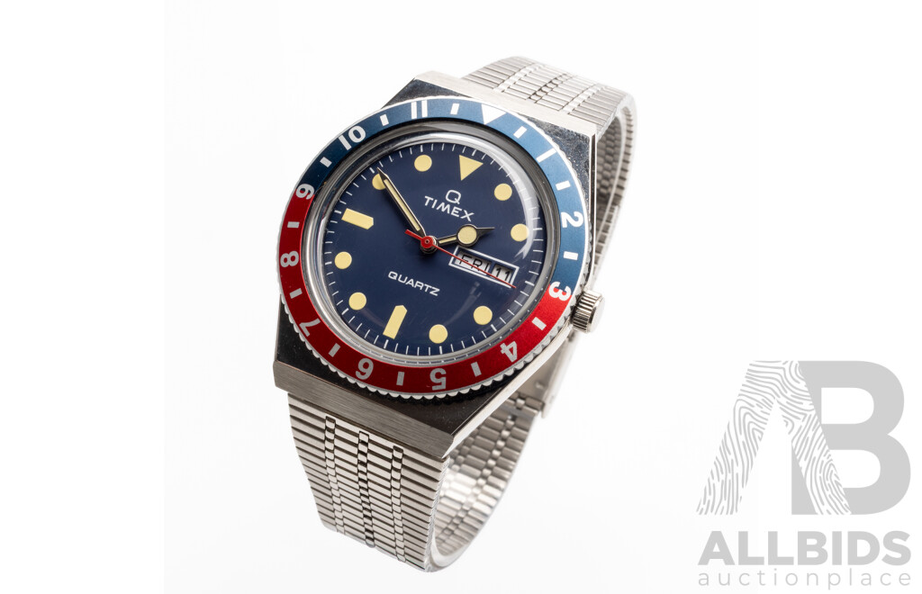 Timex Q Diver Re-Issue Pepsi GMT Watch - RRP $329.95