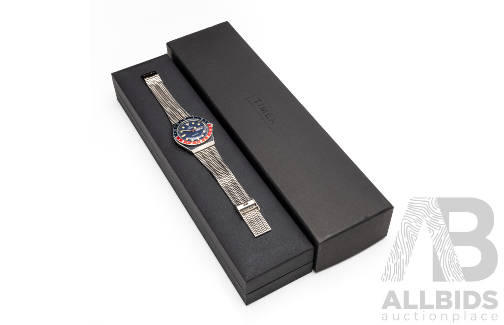Timex Q Diver Re-Issue Pepsi GMT Watch - RRP $329.95