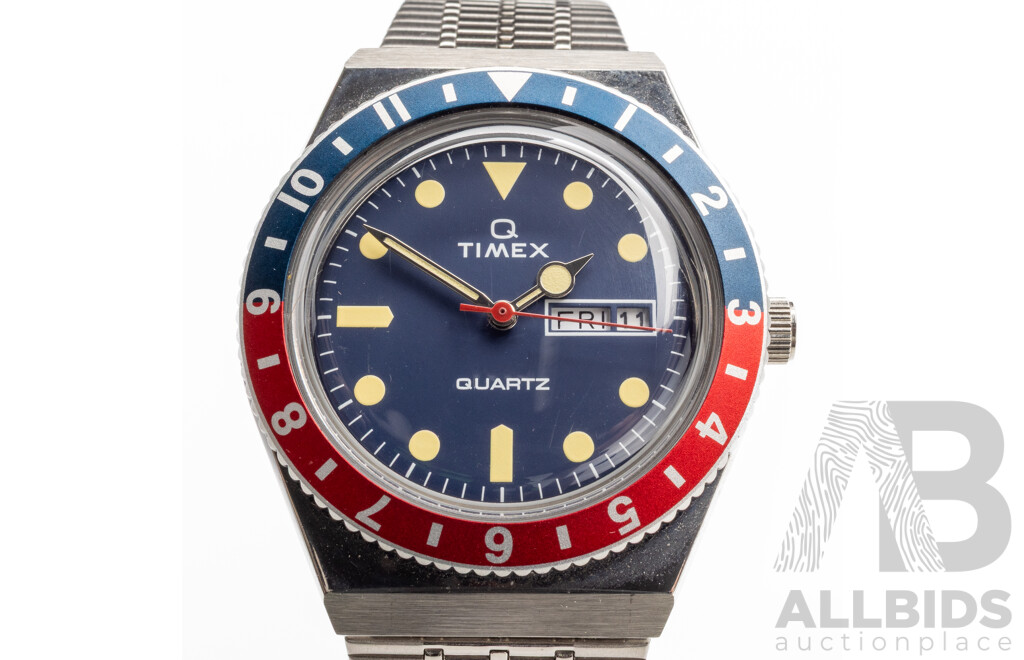 Timex Q Diver Re-Issue Pepsi GMT Watch - RRP $329.95