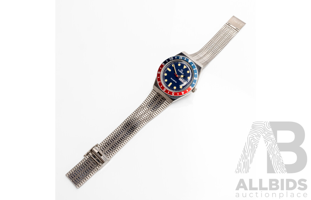 Timex Q Diver Re-Issue Pepsi GMT Watch - RRP $329.95